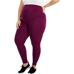 Ideology Plus Size Maternity Leggings 1X Purple Stretch Ankle Pants NWT